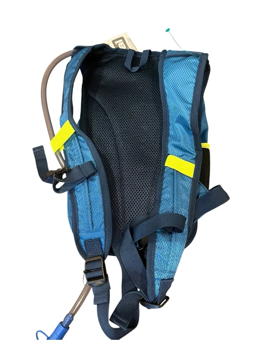 Men's Hydration Backpack in Blue with Yellow Accents